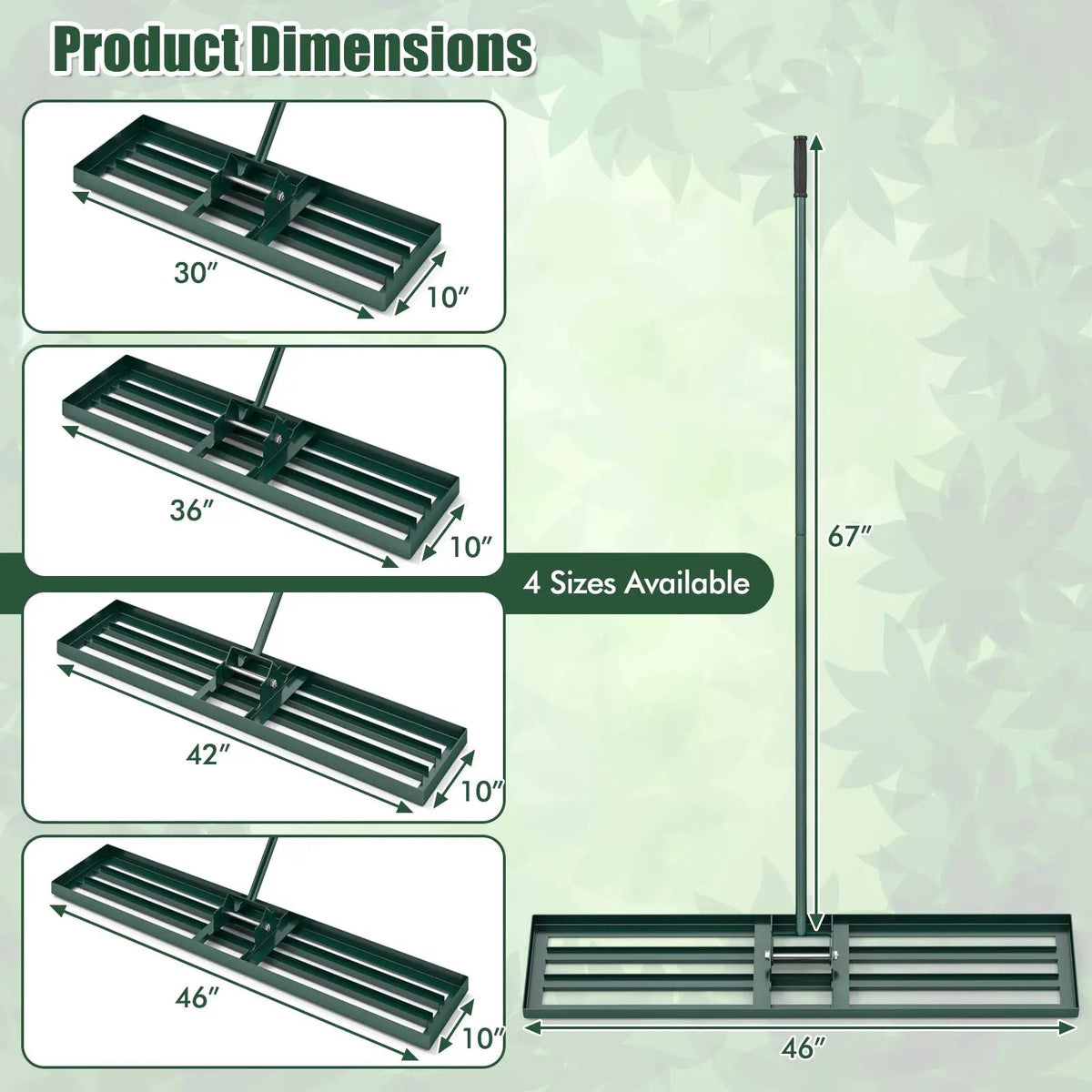 Lawn Leveling Rake 46 x 10 Inch Heavy Duty Lawn Level Tool for Soil, photo 9 of 10