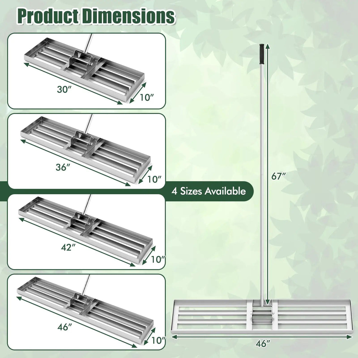 Lawn Leveling Rake 46 x 10 Inch Heavy Duty Lawn Level Tool for Soil, photo 10 of 10