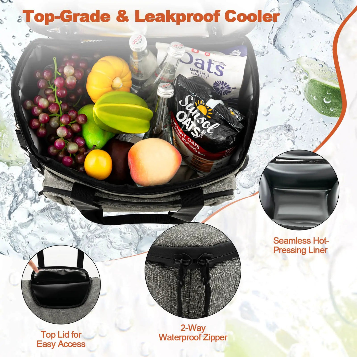 50-Can Large Leakproof Rolling Cooler with Detachable Bottom Plate by DirectDeals