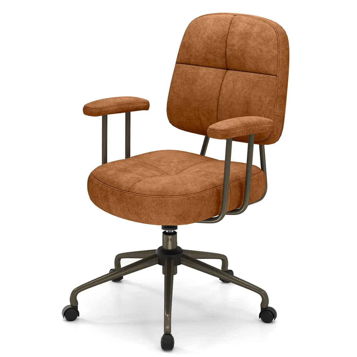 Leathaire Upholstered Task Home Office Chair with Cushioned Back, photo 4 of 9