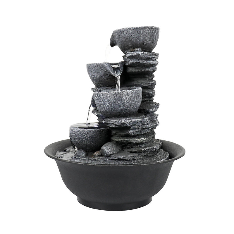 Resin Mini Slate Bowl Tabletop Water Fountain 10 Inch, photo 6 of 9