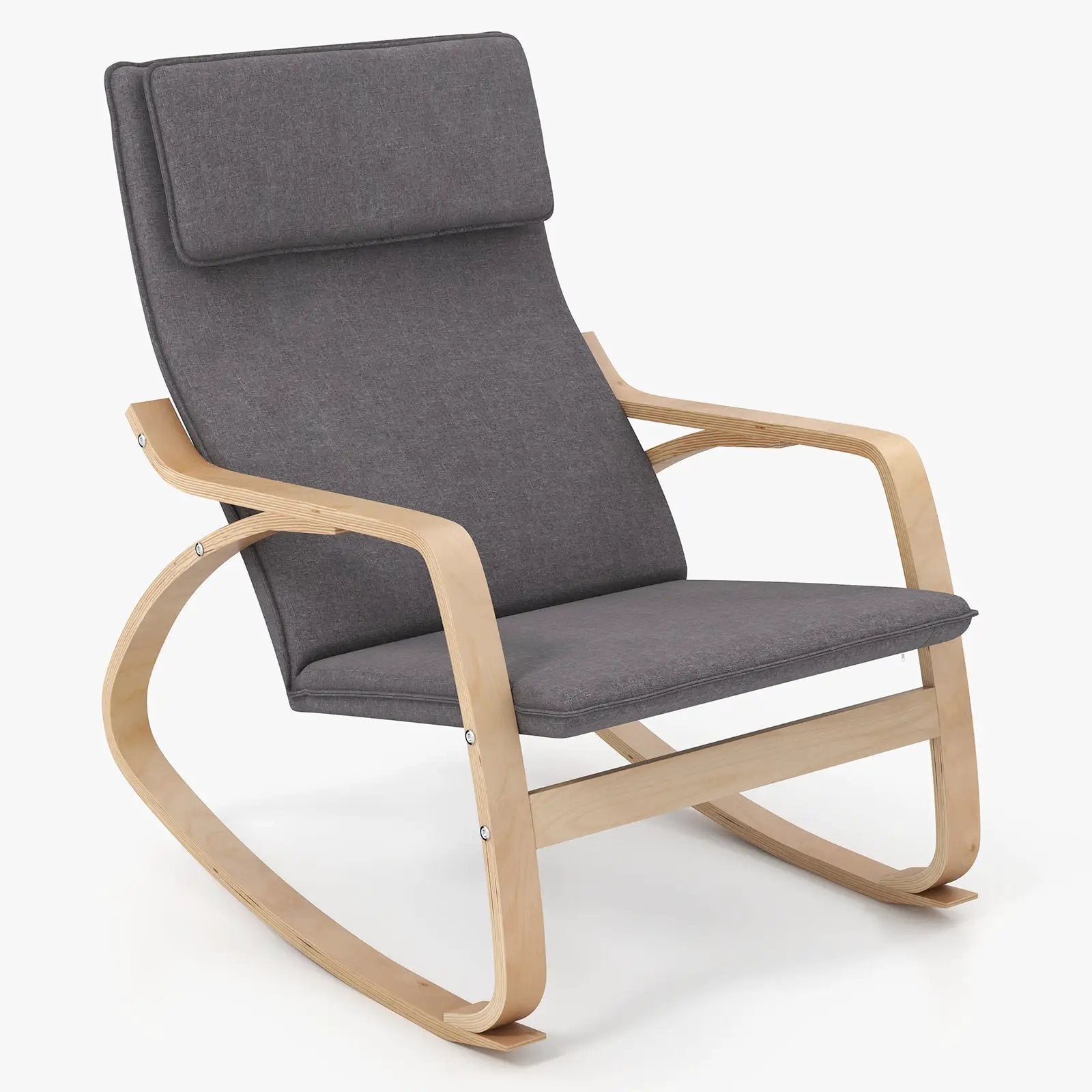 Stable Wooden Frame Leisure Rocking Chair with Removable Upholstered Cushion by DirectDeals
