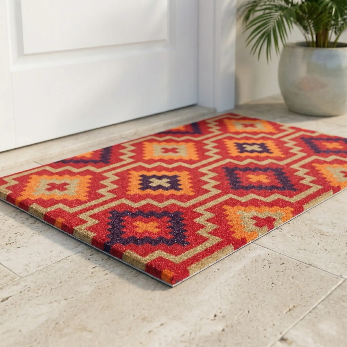 Lhasa Kilim - Red Coir Doormat, photo 24 of 35