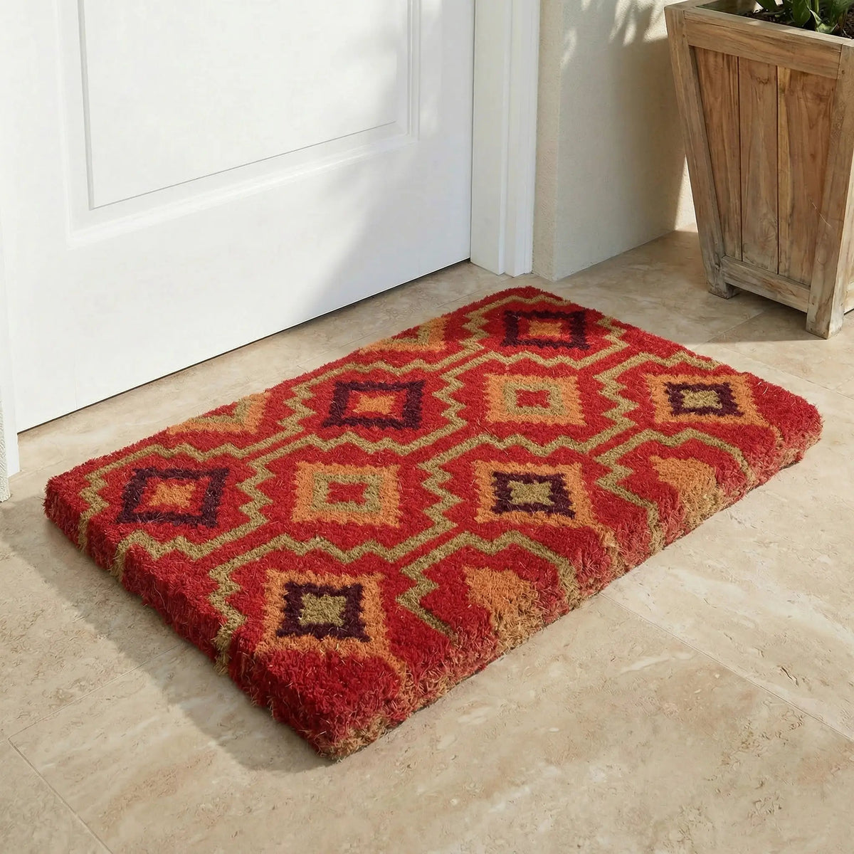 Lhasa Kilim - Red Coir Doormat, photo 20 of 35