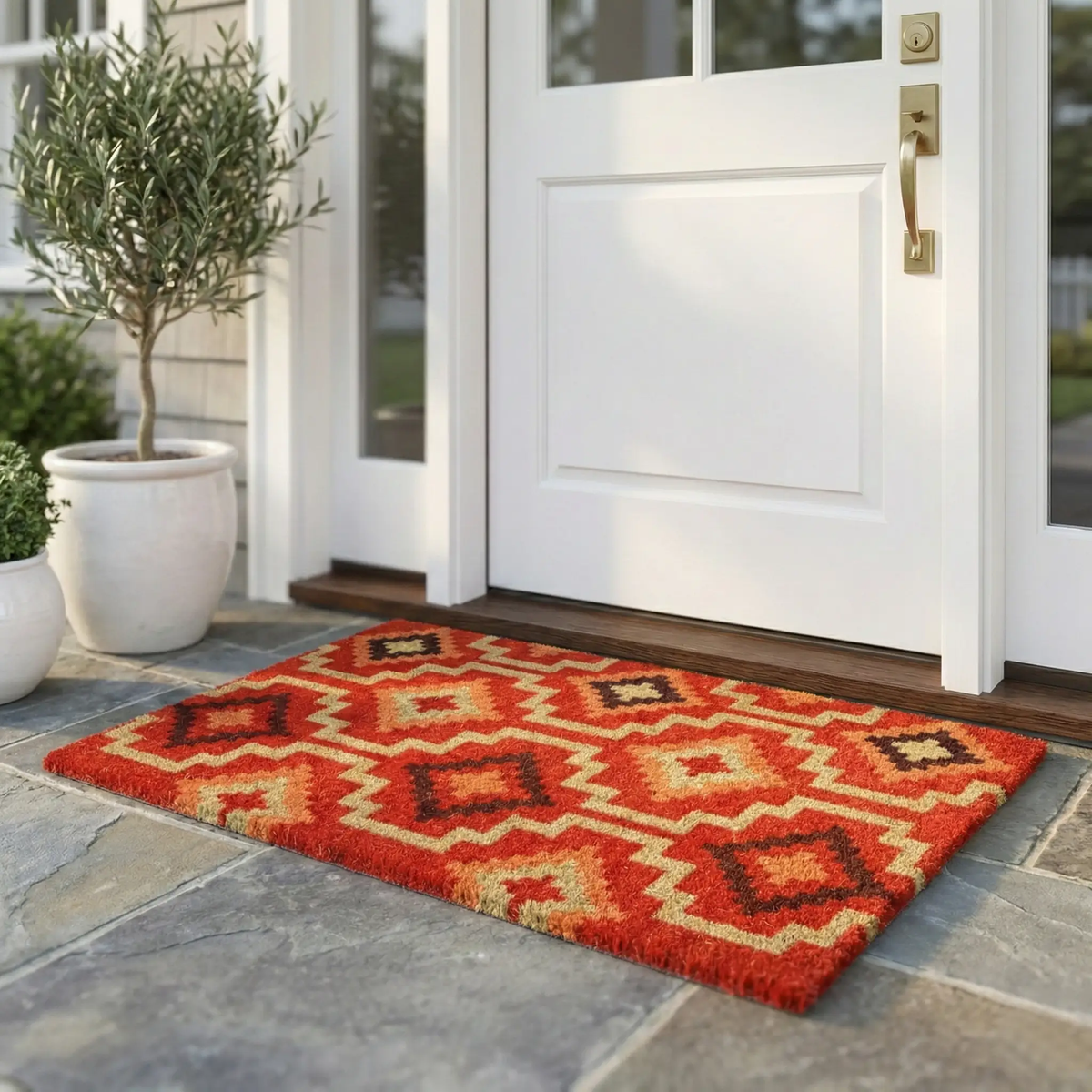 Lhasa Kilim - Red Coir Doormat, photo 8 of 35