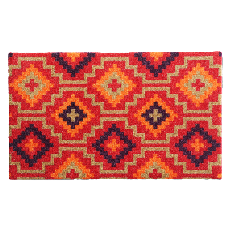 Lhasa Kilim - Red Coir Doormat by Fab Habitat