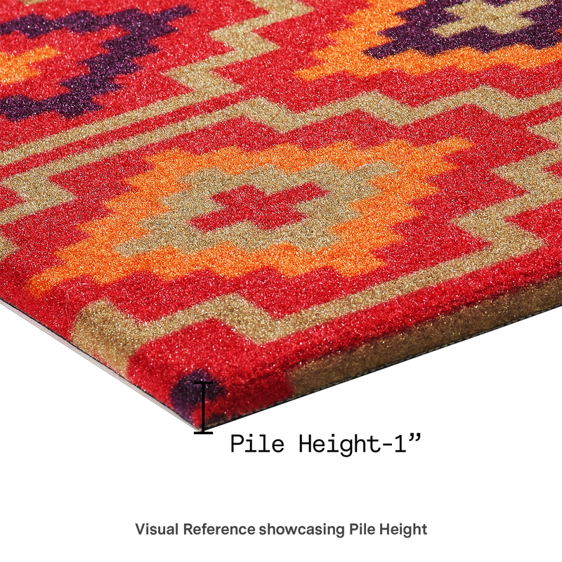 Lhasa Kilim - Red Coir Doormat by Fab Habitat