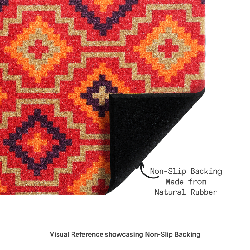 Lhasa Orange & Violet Performance Doormat – 18" x 30" Non-Slip, Nylon by Fab Habitat