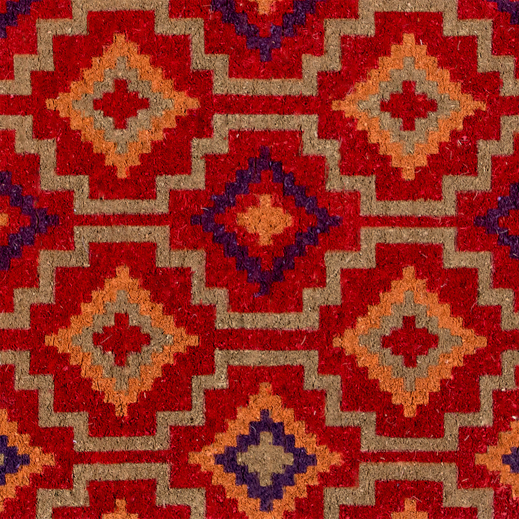 Lhasa Kilim - Red Coir Doormat by Fab Habitat
