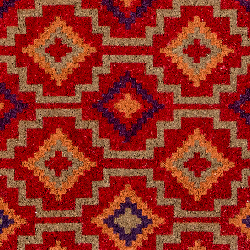 Lhasa Kilim - Red Coir Doormat by Fab Habitat
