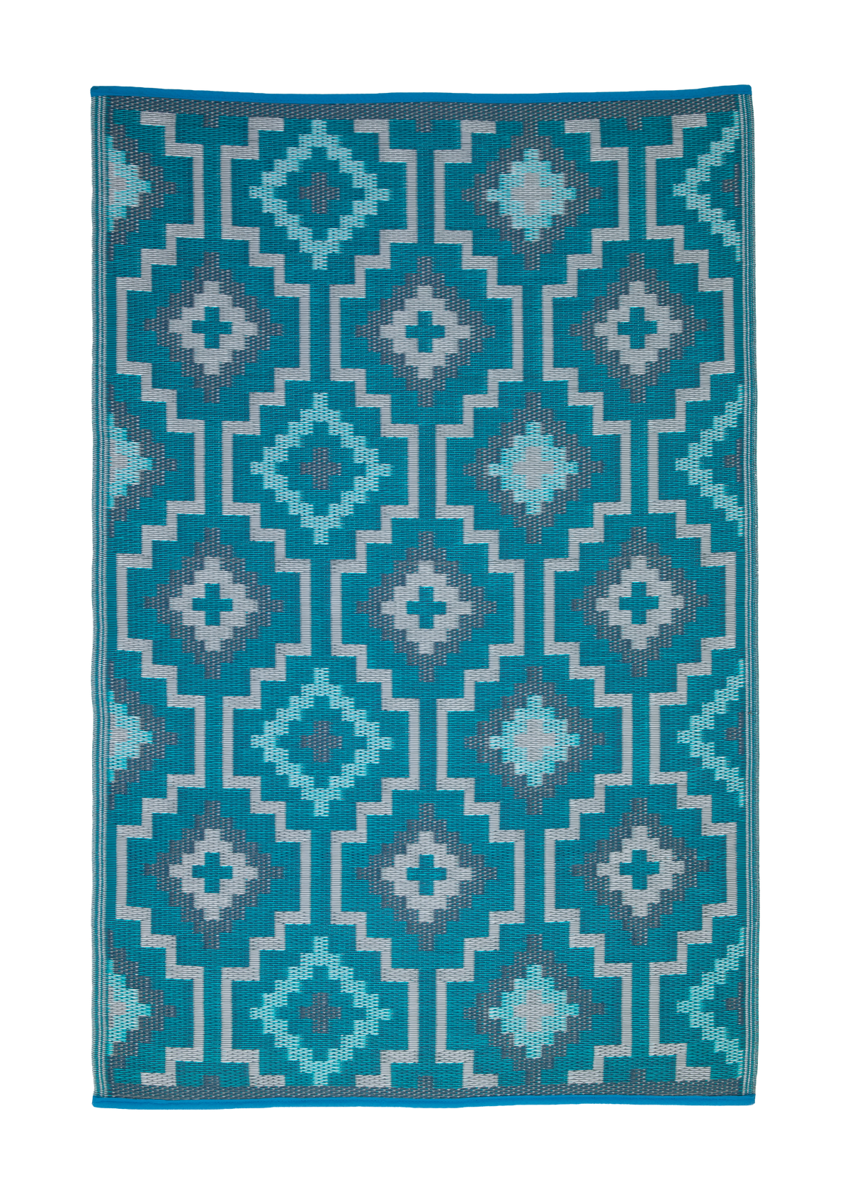 Lhasa - Teal Outdoor Rug for Patio FINAL SALE, photo 4 of 9