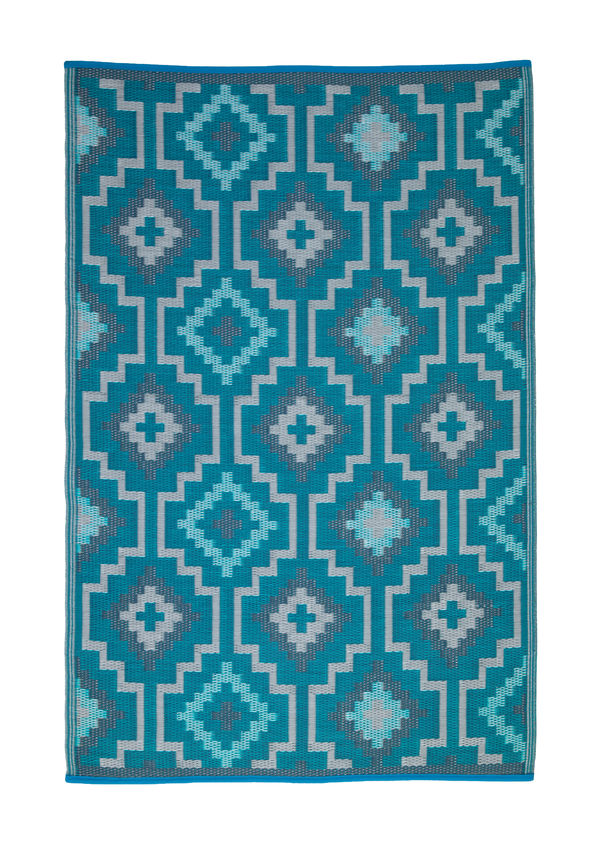 Lhasa - Teal Outdoor Rug for Patio FINAL SALE by Fab Habitat