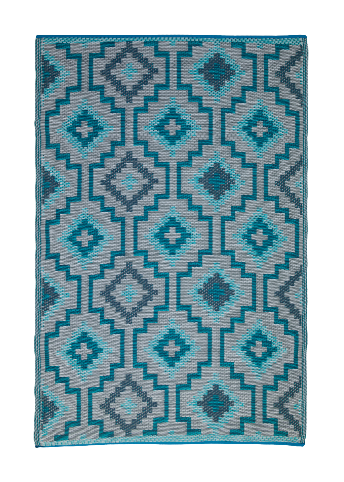 Lhasa - Teal Outdoor Rug for Patio FINAL SALE, photo 3 of 9