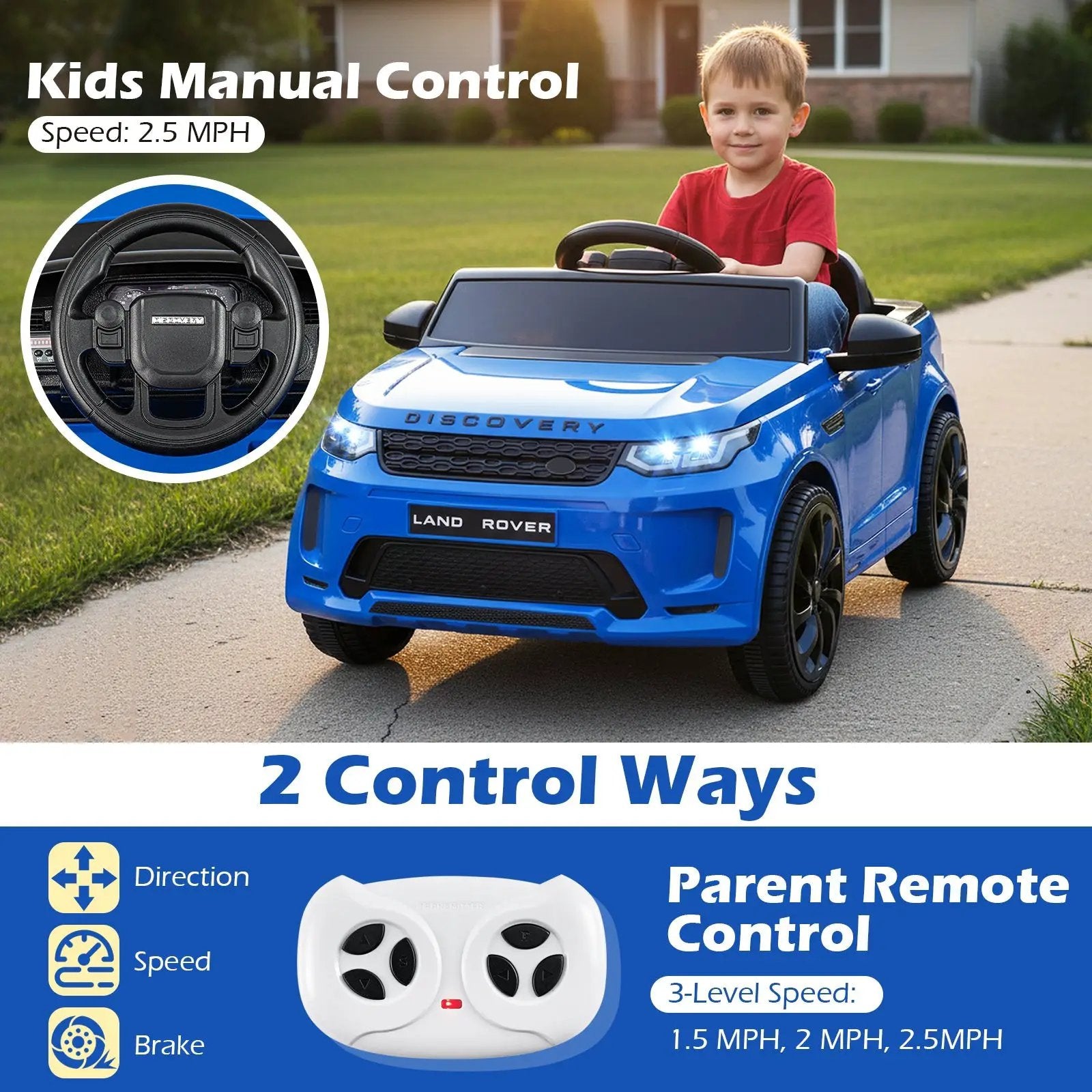 Licensed Land Rover Kids Ride on Car 12V Battery Powered Kids Electric Car by DirectDeals