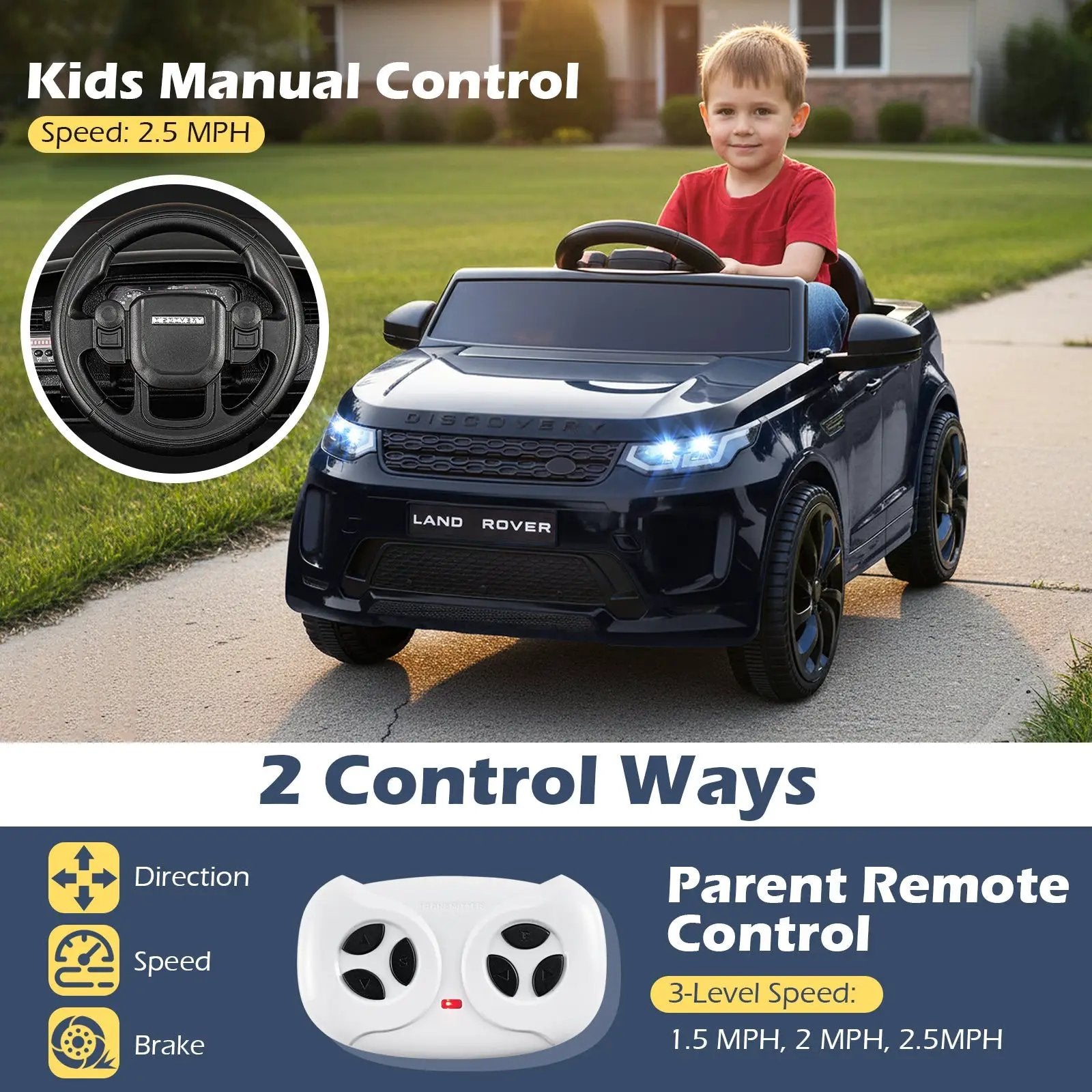 Licensed Land Rover Kids Ride on Car 12V Battery Powered Kids Electric Car by DirectDeals