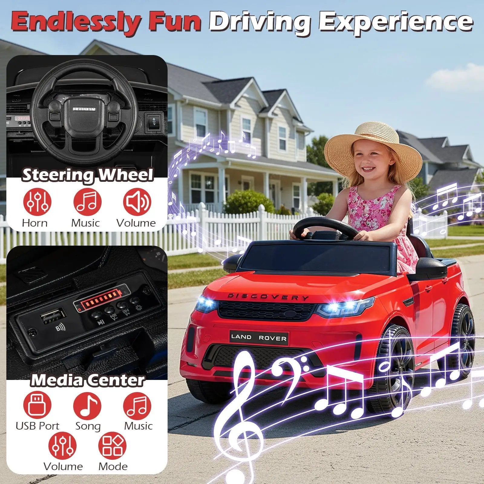 Licensed Land Rover Kids Ride on Car 12V Battery Powered Kids Electric Car by DirectDeals