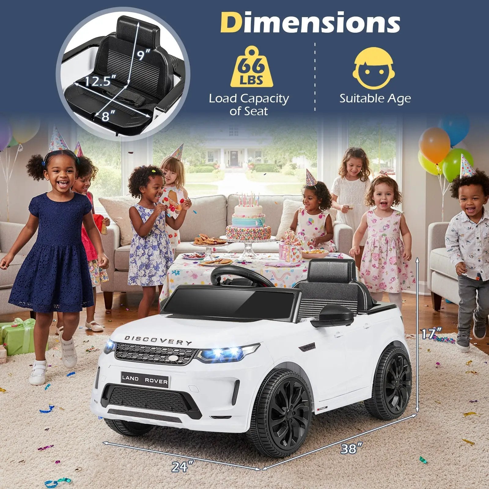 Licensed Land Rover Kids Ride on Car 12V Battery Powered Kids Electric Car by DirectDeals