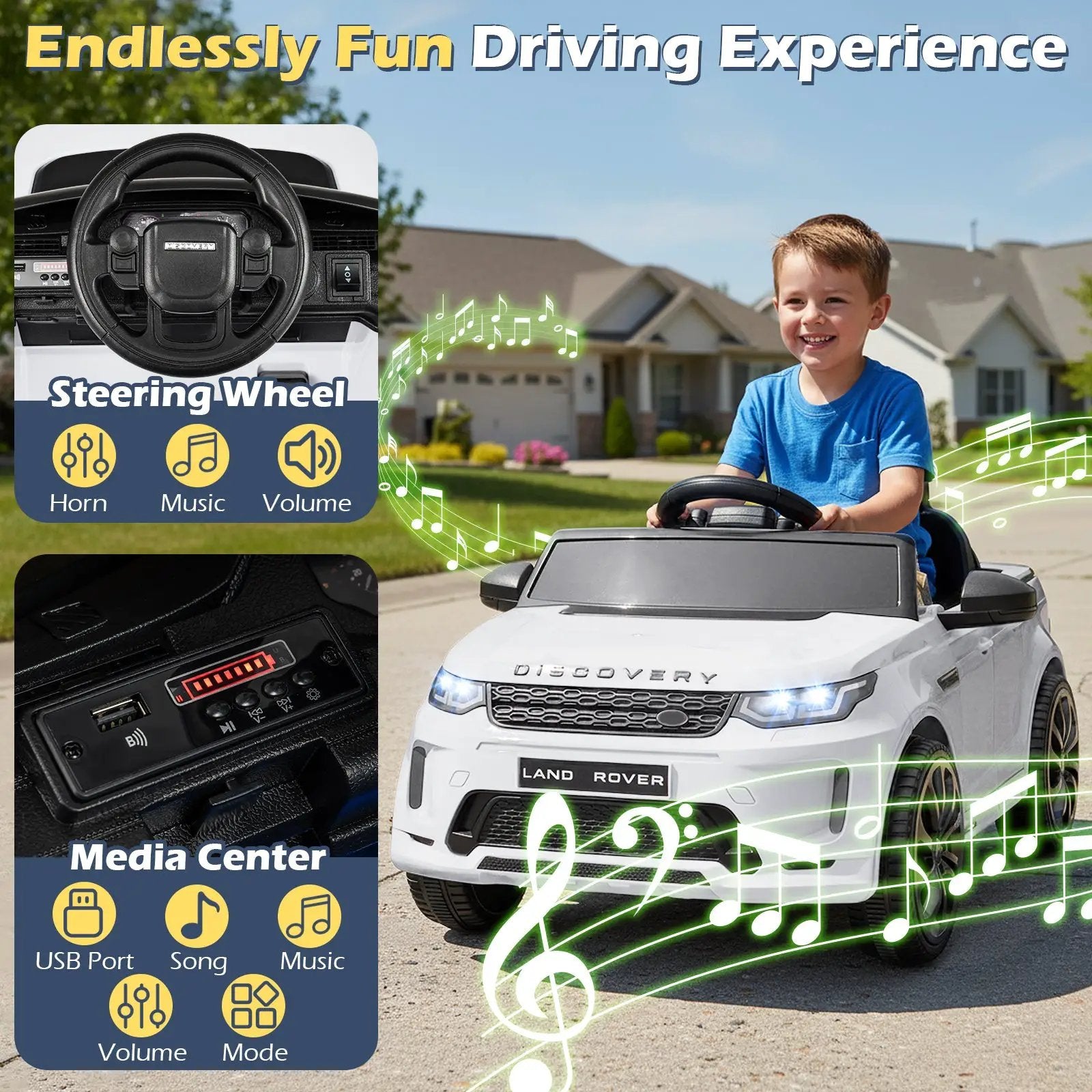 Licensed Land Rover Kids Ride on Car 12V Battery Powered Kids Electric Car by DirectDeals