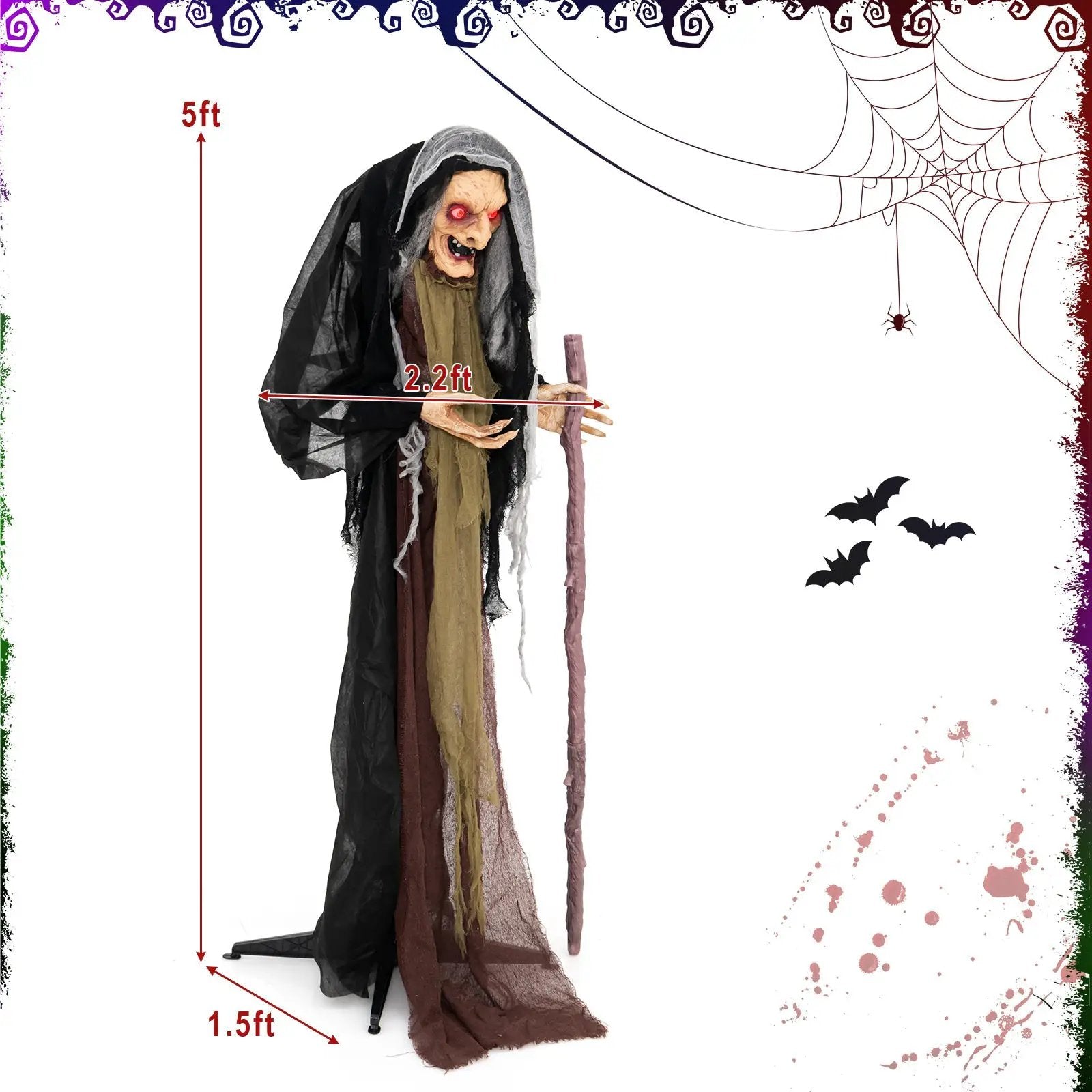Life Size Animatronic Witch with Pre-Recorded Phrases by DirectDeals