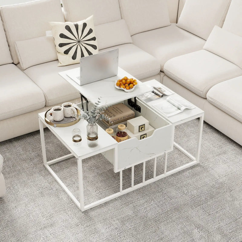 Lift Top Coffee Table Modern Center Table with Hidden Storage Compartment by DirectDeals