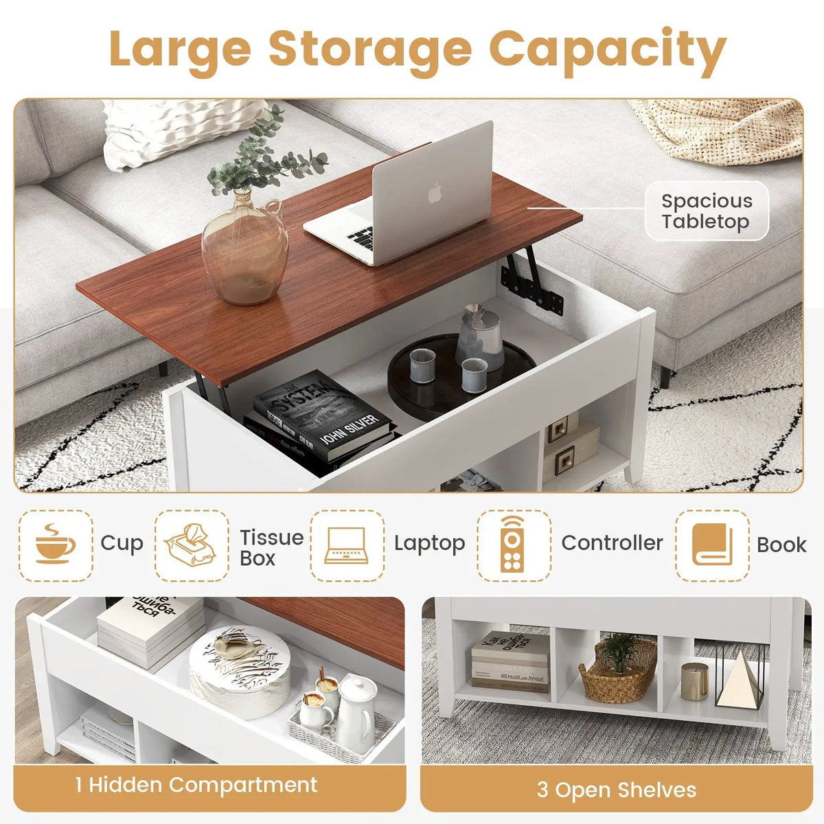 Coffee Table with Hidden Storage Compartment, photo 6 of 11