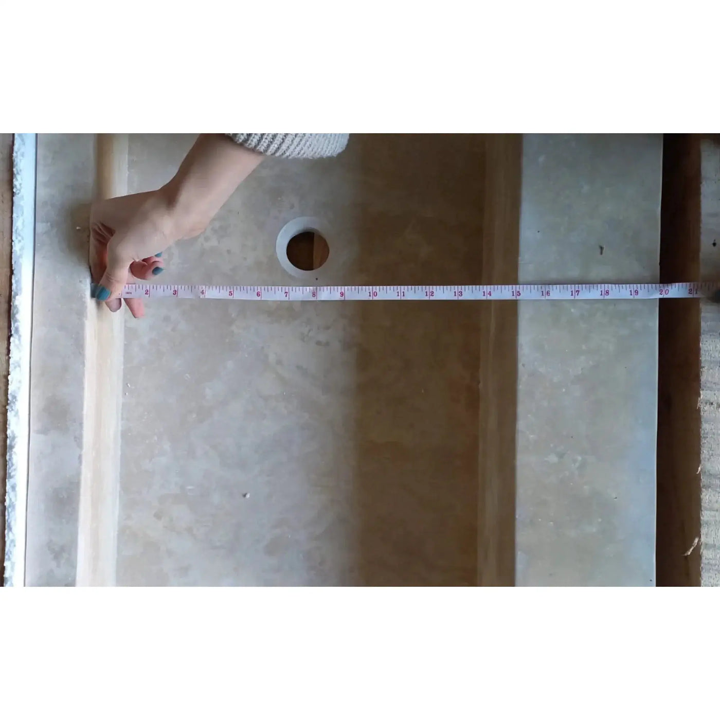 Light Travertine Natural Stone Rectangular Bathroom Vessel Sink 48 x 22 Inches by GobekDesign