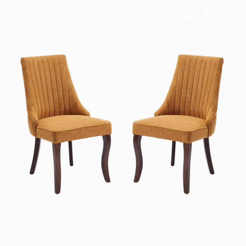 Set of 2 Rayon Cloth Flocking Linen Dining Chairs by BLAKHOM