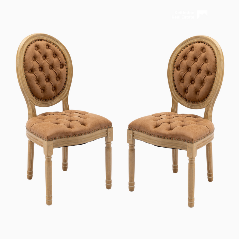 Set of 2 French Style Solid Wood Antique Dining Chairs by BLAKHOM