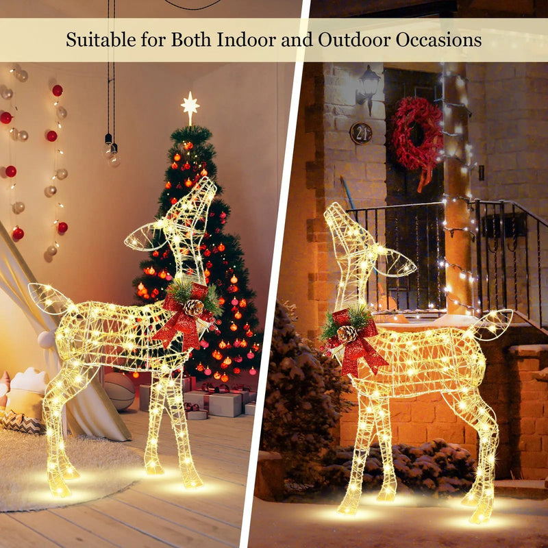 34.5 Inch Lighted Christmas Reindeer Decoration with 50 Warm White LED Lights by DirectDeals