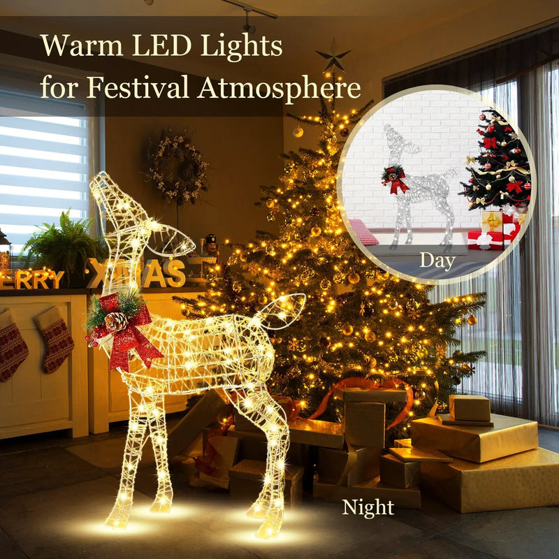 34.5 Inch Lighted Christmas Reindeer Decoration with 50 Warm White LED Lights by DirectDeals