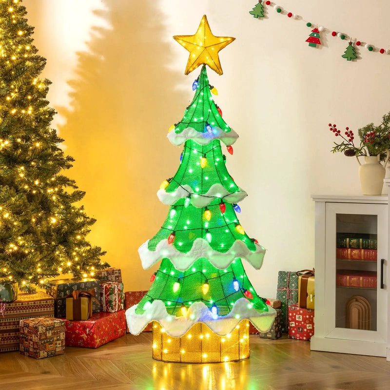 Lighted Christmas Tree Outdoor Indoor 3D Mesh Tree with 34 Colorful Strawberry Bulbs-M by DirectDeals