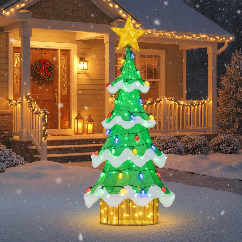 Lighted Christmas Tree Outdoor Indoor 3D Mesh Tree with 34 Colorful Strawberry Bulbs-M by DirectDeals