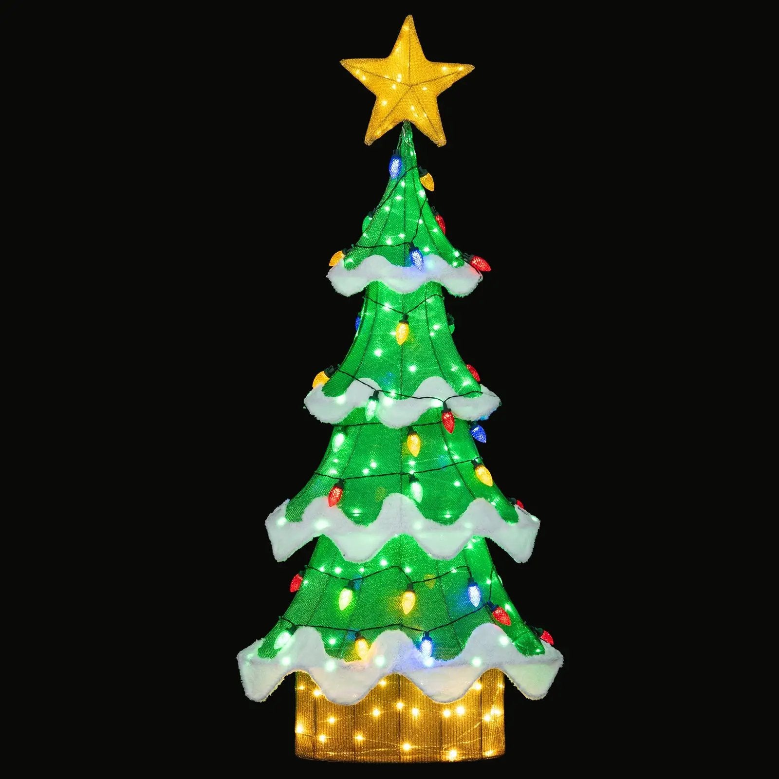Lighted Christmas Tree Outdoor Indoor 3D Mesh Tree with 34 Colorful Strawberry Bulbs-M by DirectDeals