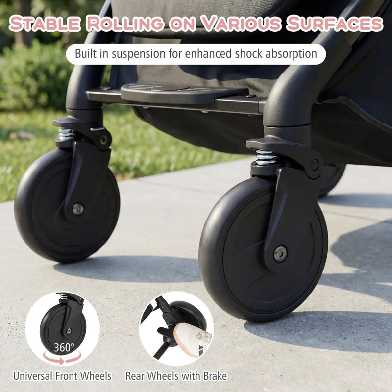 Lightweight Baby Stroller Compact Travel Stroller with One-Hand Folding by DirectDeals