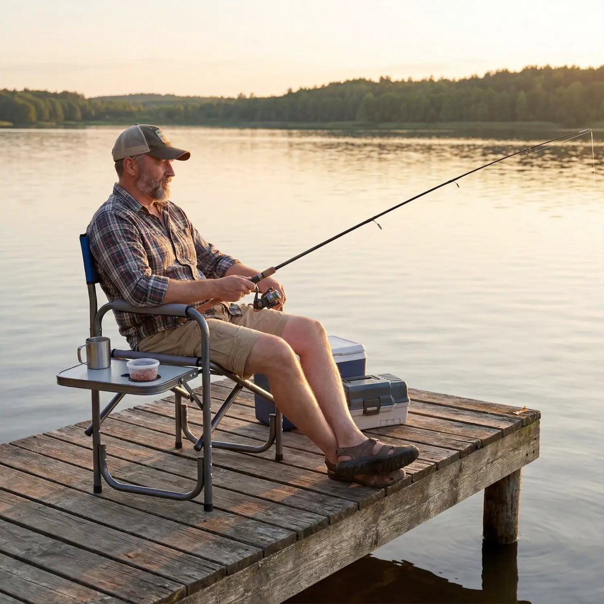 Lightweight Folding Camping Chair with Side Table, photo 6 of 24