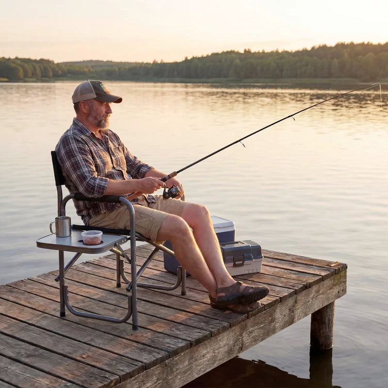 Lightweight Folding Camping Chair with Side Table by DirectDeals