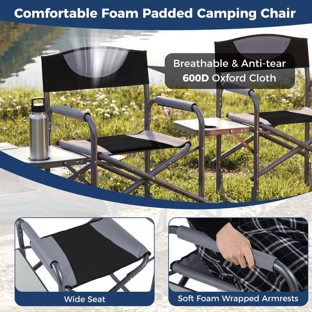 Lightweight Folding Camping Chair with Side Table, photo 14 of 24