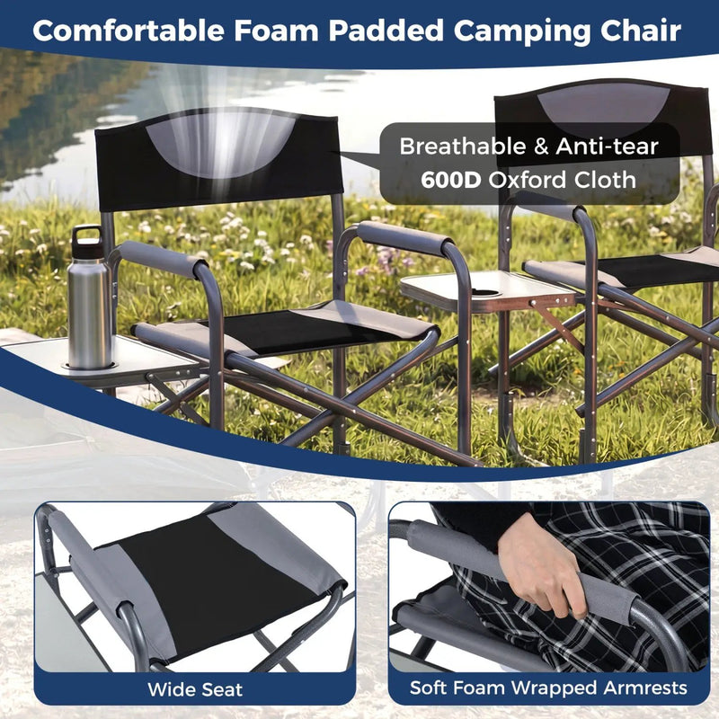 Lightweight Folding Camping Chair with Side Table by DirectDeals