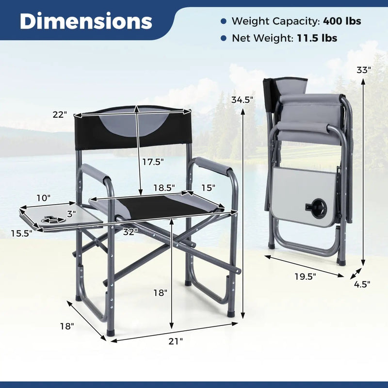 Lightweight Folding Camping Chair with Side Table by DirectDeals