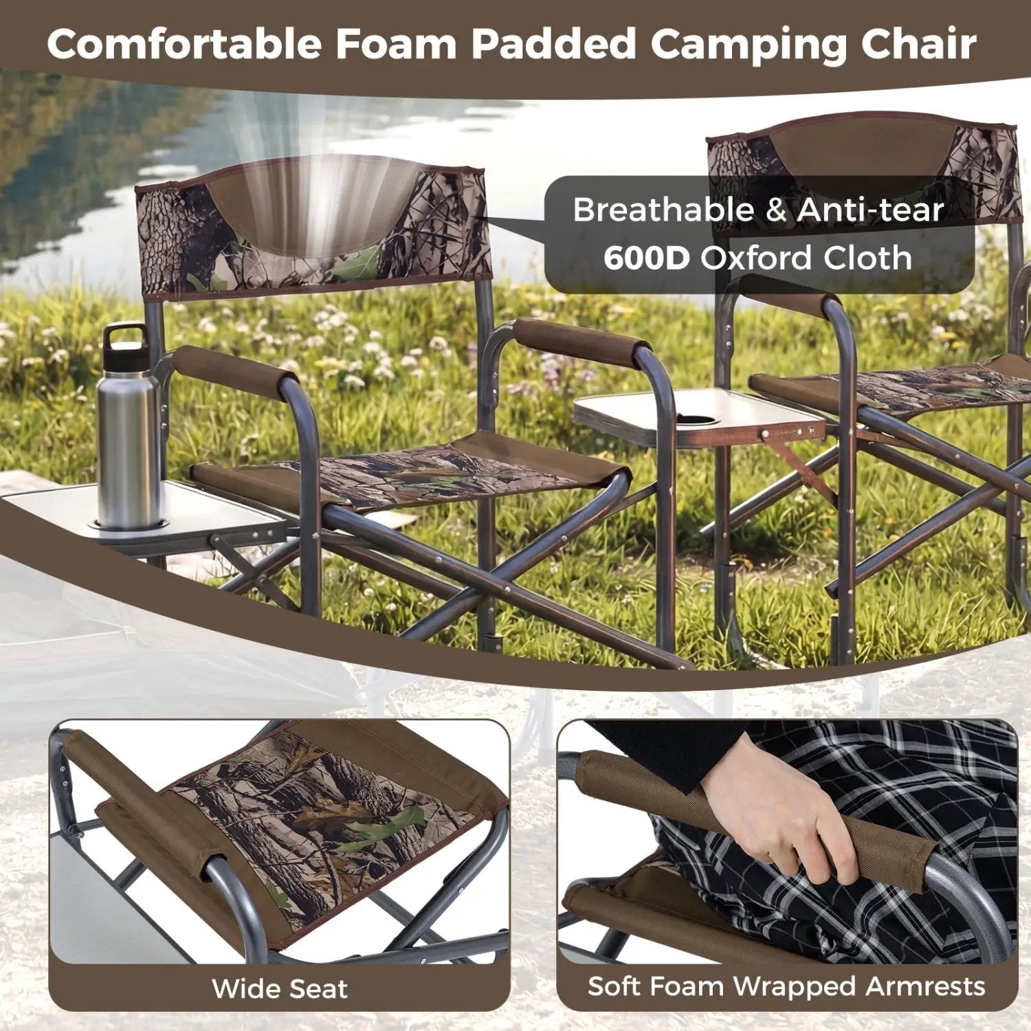 Lightweight Folding Camping Chair with Side Table by DirectDeals