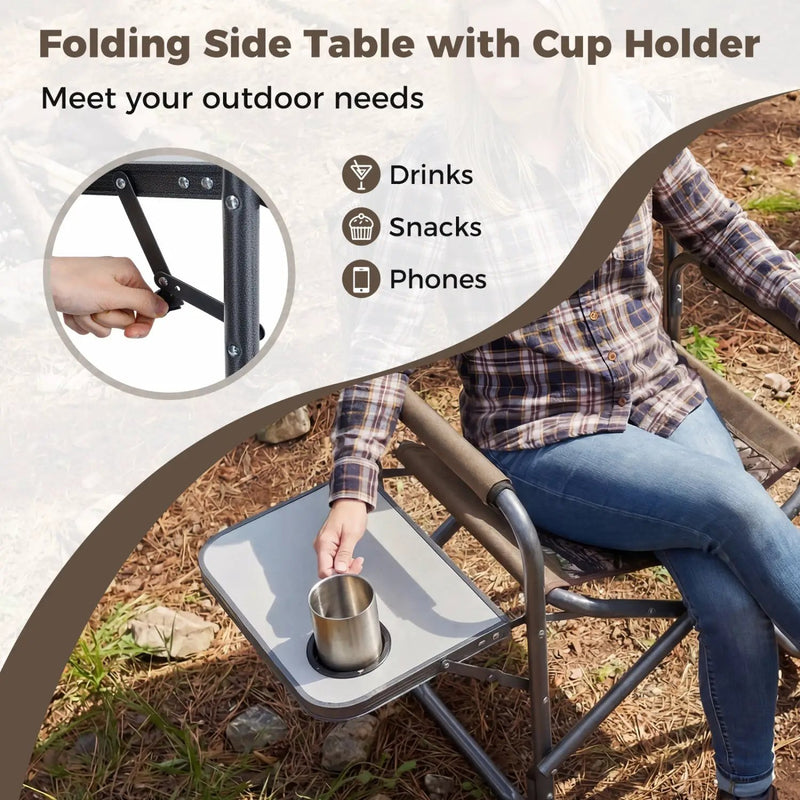 Lightweight Folding Camping Chair with Side Table by DirectDeals