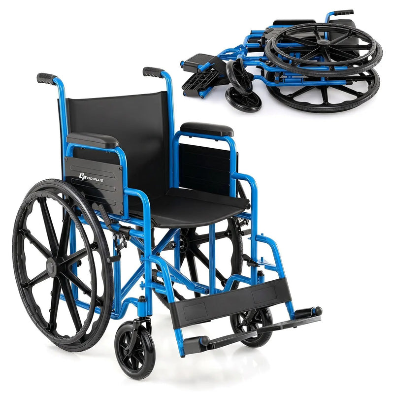 Folding Wheelchair for Adults with Swing-Away Footrest by DirectDeals