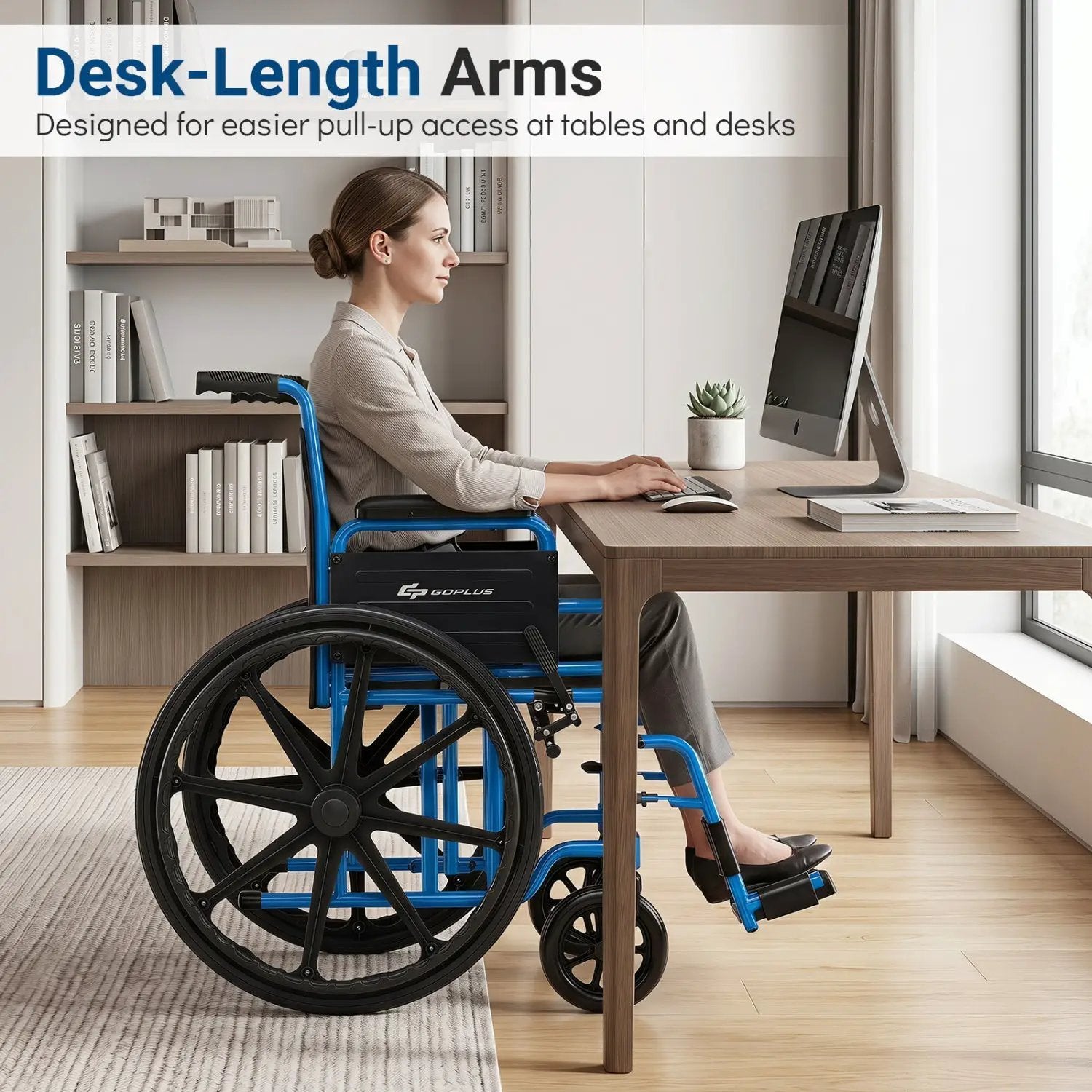 Folding Wheelchair for Adults with Swing-Away Footrest by DirectDeals