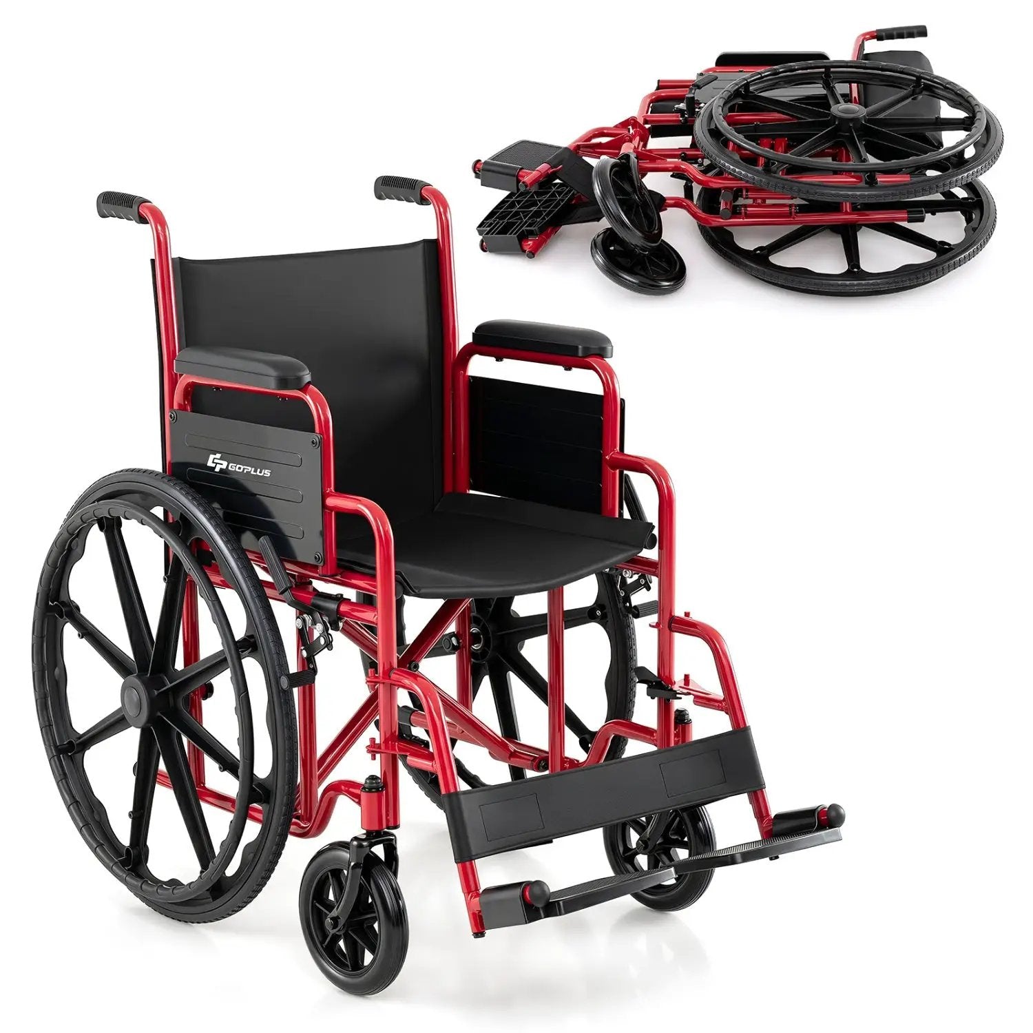 Folding Wheelchair for Adults with Swing-Away Footrest by DirectDeals