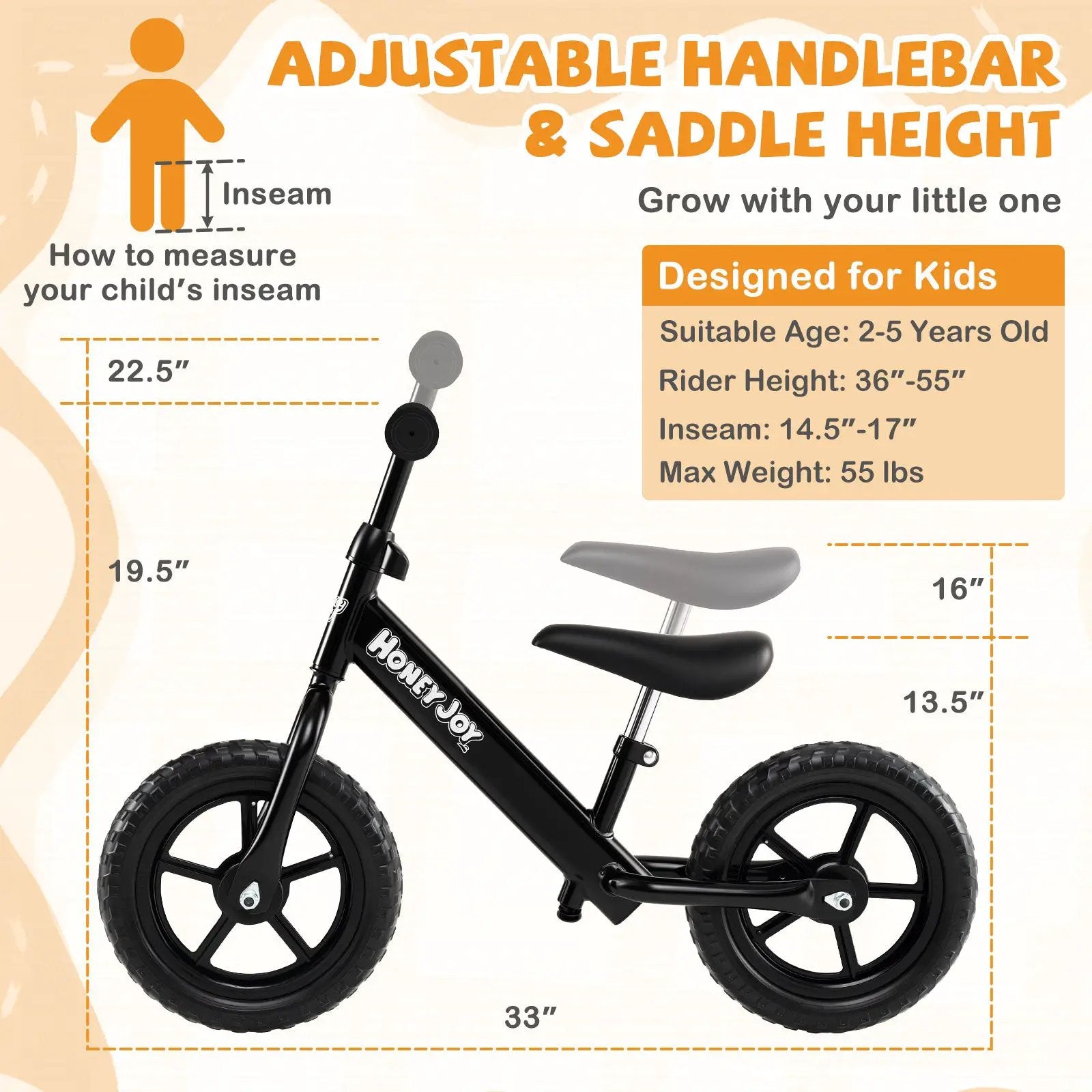 Lightweight Toddler Balance Bike No Pedal Training Bicycle by DirectDeals