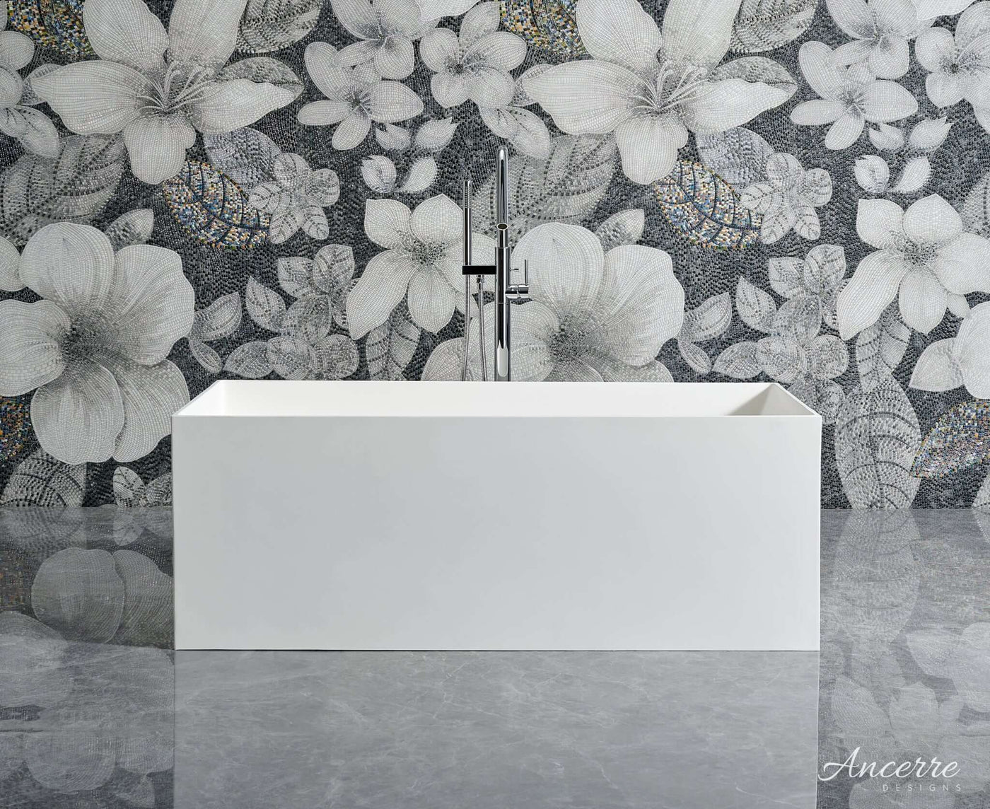 Linea Freestanding Solid Surface Bathtub by Ancerre Designs