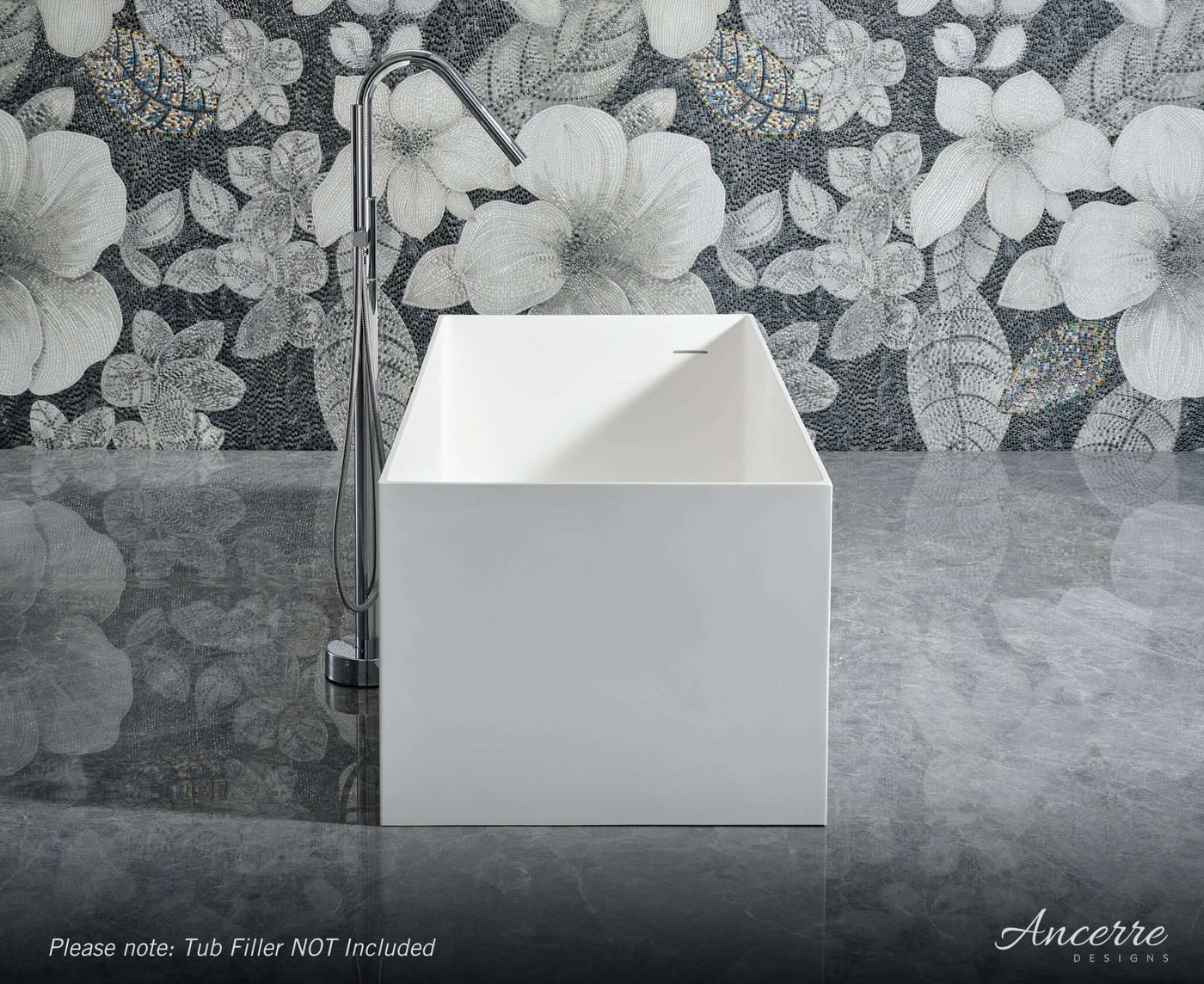 Linea Freestanding Solid Surface Bathtub by Ancerre Designs