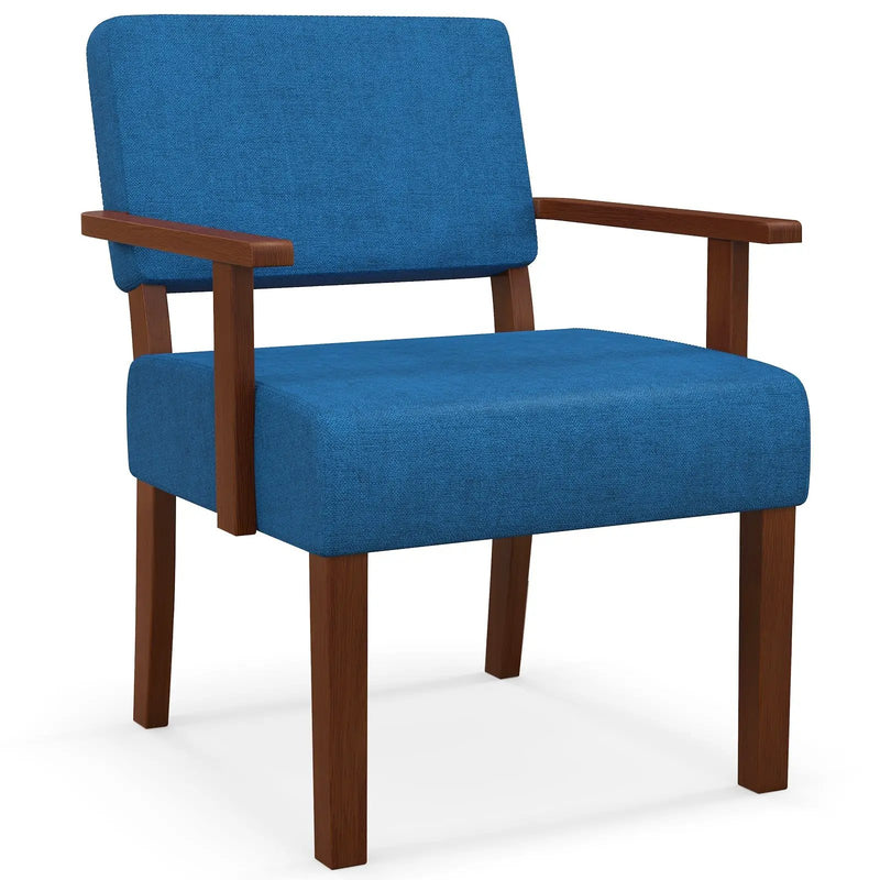 Linen Accent Chair Living Room Chair with Soft Padded Seat and Backrest by DirectDeals