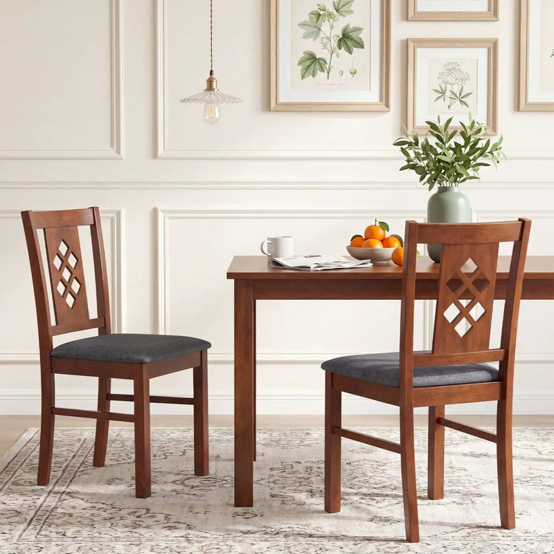 Upholstered Dining Chairs Set of 2 with Wood Frame by DirectDeals