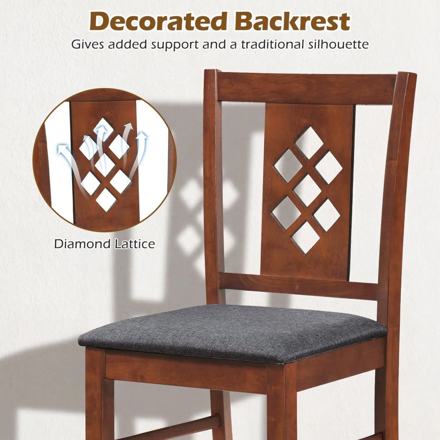 Upholstered Dining Chairs Set of 2 with Wood Frame by DirectDeals